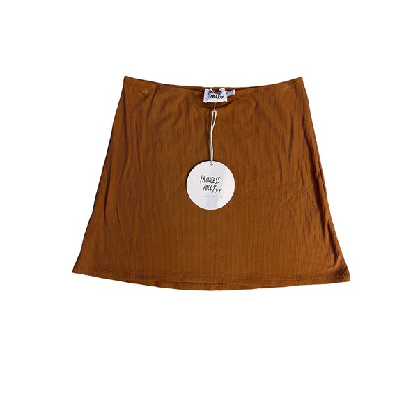 Princess Polly Ribbed Hollie Mini Skirt Brown‎ Size 6 - Picture 4 of 10